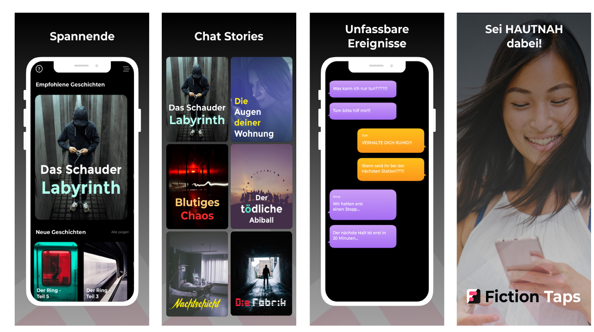 Fiction Taps — stories told as chat conversations, on iPhone